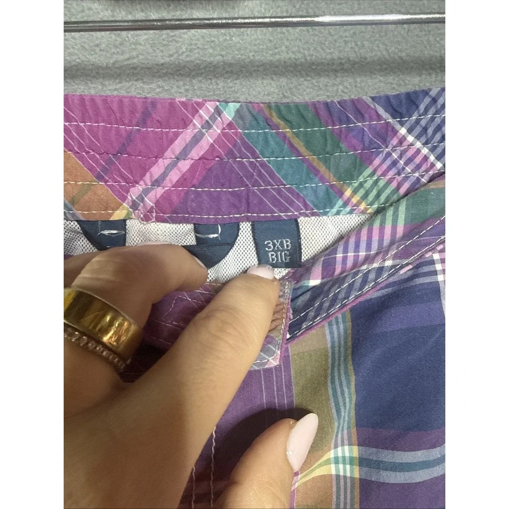 Polo Ralph Lauren Plaid Swim Trunks 3XB Plus Size Preppy Vintage Beach Pool